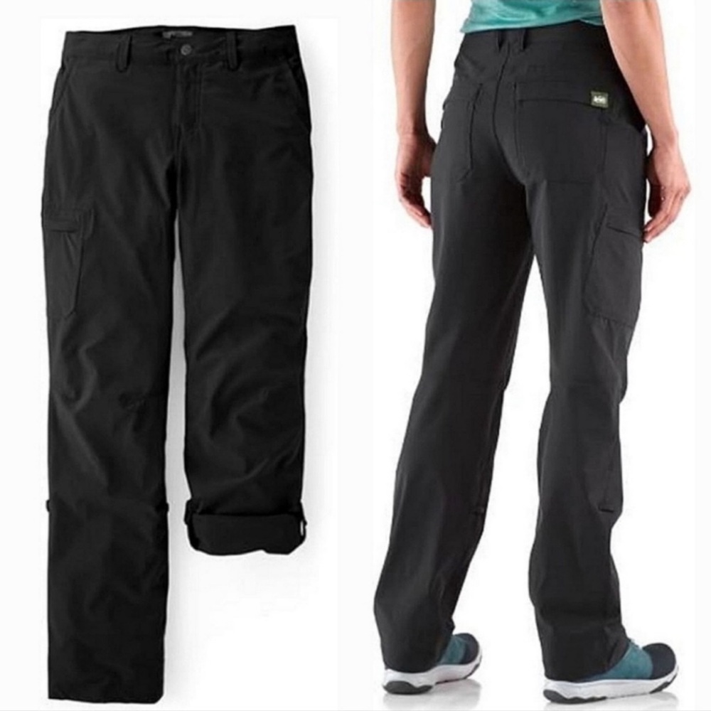 🔴SOLD🔴REI Co-op Black Kornati Roll Up Pants Size 8P - Picture 1 of 6